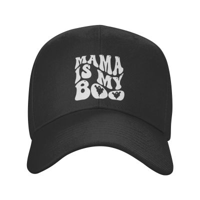 Mama is My Boo-Wave Baseball Caps for Men Women Hat Adjustable Cap Trucker Hats Dad Cap Black