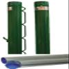 Har-Tru Green Deluxe Round Tennis Post w Internal Wind (2 7/8 Inch OD) Bundled w Round Galvanized Ground Sleeves view 1