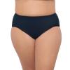Aqua Green Women's Mid Rise Compression Swim Brief with Tummy Control, True Navy, 1X view 1
