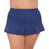 Aqua Green Women's High Waist Slimming Ruffle Skirted Swim Bottom, Cerulean, Medium view 1