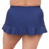 Aqua Green Women's High Waist Slimming Ruffle Skirted Swim Bottom, Cerulean, Medium view 3