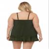 Aqua Green Women's Keyhole High Neck Full Coverage Adjustable Tankini Swim Top, Malachite, Small view 3
