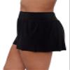 Aqua Green Women's High Waist Beach Swim Short Bottom, Black, Large view 3