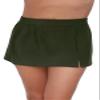 Aqua Green Women's Full Coverage Skirted Swim Bottom with Side Slit, Malachite, Small view 1