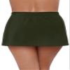 Aqua Green Women's Full Coverage Skirted Swim Bottom with Side Slit, Malachite, Small view 2