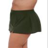 Aqua Green Women's Full Coverage Skirted Swim Bottom with Side Slit, Malachite, Small view 3