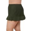 Aqua Green Women's High Waist Slimming Ruffle Skirted Swim Bottom, Malachite, 2X view 2