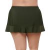 Aqua Green Women's High Waist Slimming Ruffle Skirted Swim Bottom, Malachite, 2X view 3