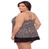 Aqua Green Women's Keyhole High Neck Full Coverage Adjustable Tankini Swim Top, Seeing Spots, Large view 3