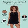 Aqua Green Women's Keyhole High Neck Full Coverage Adjustable Tankini Swim Top, Seeing Spots, Large view 4