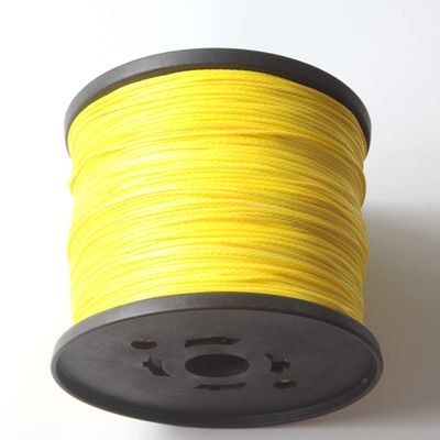 100% UHMWPE Hollow Braided Cord, 1mm, 1.2mm, 1.3mm UHMWPE Rope for Tent, Hammock, Kite, Fishing, Camping (1.3mm 6 Strands Yellow Color, 160ft)