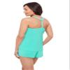 Aqua Green Women's Full Coverage Supportive Y-Back Swim Tankini Top, Midori, Small view 2