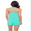 Aqua Green Women's Full Coverage Supportive Y-Back Swim Tankini Top, Midori, Small view 3