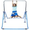 Gymnastics Bar for Kids with Swing Seat and 2x Trapeze Rings Set, Height Adjustable Horizontal Kip Bar Folding Gymnastics Junior Training Bar for Home Junior Training Bar Children Gymnastics Bar, BLUE view 3