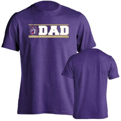 Sport Your Gear James Madison JMU Dukes Dad Proud Parent Short Sleeve T-Shirt - Purple Heather - Medium