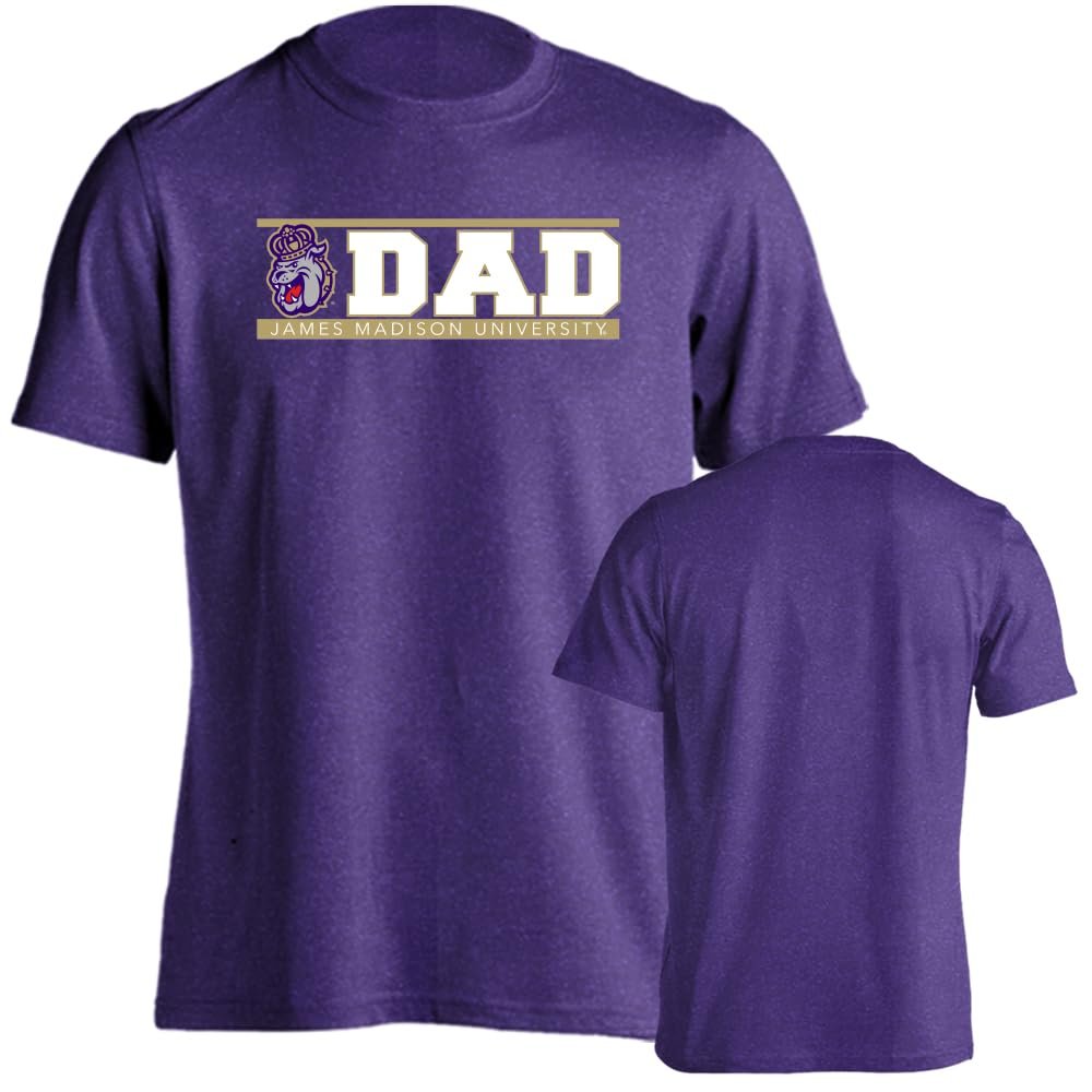Sport Your Gear James Madison JMU Dukes Dad Proud Parent Short Sleeve T-Shirt - Purple Heather - Medium
