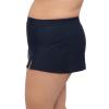 Aqua Green Women's Full Coverage Skirted Swim Bottom with Side Slit, True Navy, X-Large view 3