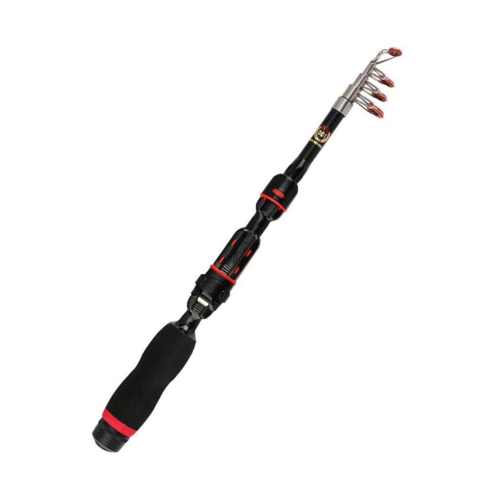 GANAZONO Telescopic Fishing Rod Portable Folding Pole Lightweight Fishing Accessory for Freshwater Ergonomic Grip for Comfort Black