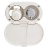 Ambassador Marine Aidack- Transom Shower (Hot/Cold Mixer), Warm White Cup & Lid, Small Warm White Sprayer, 10' White Rubber Hose, Chrome Aidack Handle - 136-1707-WH-W view 4