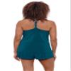 Aqua Green Women's Full Coverage Supportive Y-Back Swim Tankini Top, Lagoon, 1X view 2