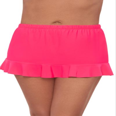 Aqua Green Women's High Waist Slimming Ruffle Skirted Swim Bottom, Rose Quartz, Small