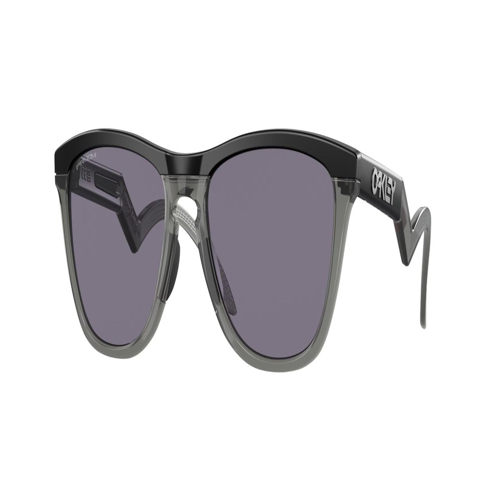 Oakley Frogskins Hybrid OO9289 928907 55MM Matte Black/Prizm Grey Round Sunglasses for Men for Women+ Bundle Accessory Leash Kit, Microfiber Pouch