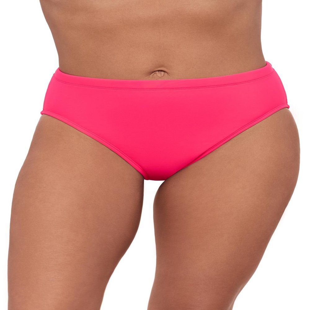 Aqua Green Women's Mid Rise Compression Swim Brief with Tummy Control, Rose Quartz, 1X