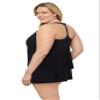 Aqua Green Women's Full Coverage Supportive Y-Back Swim Tankini Top, Black, X-Large view 2