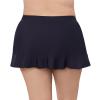 Aqua Green Women's High Waist Slimming Ruffle Skirted Swim Bottom, True Navy, Small view 3