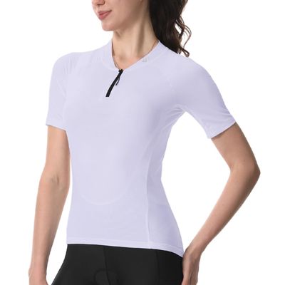 Wulibike Cycling Jersey Women Half Zipper Short Sleeve Breathable Road Biking Bike Shirts for Zip Pocket Cycle Tops Upf50+