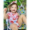 0-6 Months Baby Girls One Piece Ruffle Swimsuits Infant Floral Bathing Suit Off Shoulder Flower Swimwear Swimming Beach Wear with Headband view 3