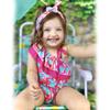 0-6 Months Baby Girls One Piece Swimsuits Infant Flamingo Bathing Suit Off Shoulder Swimwear Swimming Beach Wear with Headband view 2