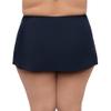 Aqua Green Women's Full Coverage Skirted Swim Bottom with Side Slit, True Navy, Large view 2