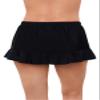 Aqua Green Women's High Waist Slimming Ruffle Skirted Swim Bottom, Black, Small view 3