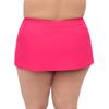 Aqua Green Women's Full Coverage Skirted Swim Bottom with Side Slit, Rose Quartz, 1X view 2