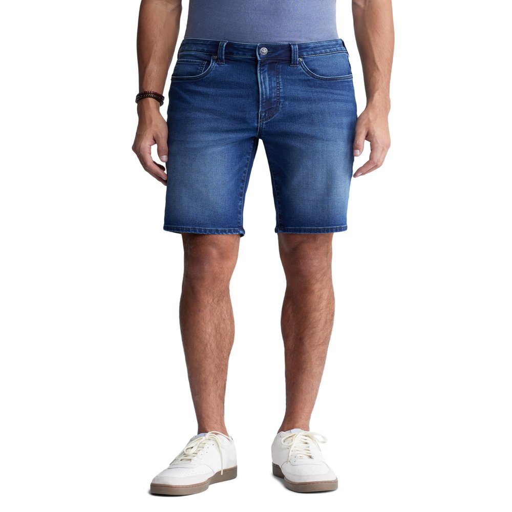 Buffalo David Bitton Men's Relaxed Straight Dean Denim Shorts, Sanded and Distressed, 40