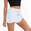 Flowy Womens Running Shorts Gym Yoga Workout Athletic Tennis Golf Skorts Skirts High Waisted with Pockets Butterfly Sweat Spandex Comfy Lounge Pants Cute Trendy Clothes Casual Summer Outfits White Xs view 3