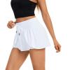 Flowy Womens Running Shorts Gym Yoga Workout Athletic Tennis Golf Skorts Skirts High Waisted with Pockets Butterfly Sweat Spandex Comfy Lounge Pants Cute Trendy Clothes Casual Summer Outfits White Xs view 4