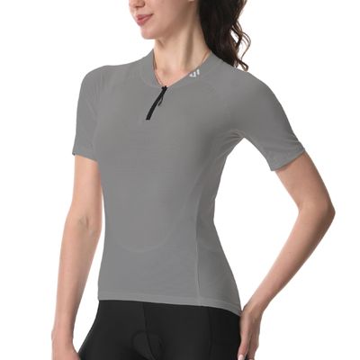 Wulibike Cycling Jersey Women Half Zipper Short Sleeve Breathable Road Biking Bike Shirts for Zip Pocket Cycle Tops Upf50+