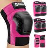 Tanden Skateboard Protective Gear Youth Knee and Elbow Pads Set, Wrist Guards for Roller Skating and Skateboarding - Pink view 1