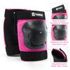 Tanden Skateboard Protective Gear Youth Knee and Elbow Pads Set, Wrist Guards for Roller Skating and Skateboarding - Pink view 3