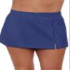 Aqua Green Women's Full Coverage Skirted Swim Bottom with Side Slit, Cerulean, Medium view 1