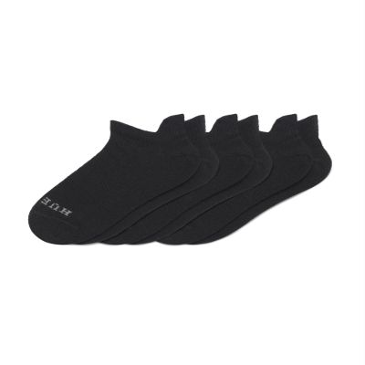 HUE Women's Merino Wool Blend Tab Back Breathable Natural Temperature Regulating Moisture Wicking Athletic Socks 3 Pair Pack, Black - 3 Pair Pack, One Size
