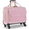 Arcoyard Rolling Laptop Bag, Briefcase for Women with 4 Spinner Wheels and Telescopic Extendable Handle, Roller Computer Bag for Work Travel Carry On Luggage, TSA Friendly Design, Pink view 1