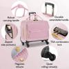 Arcoyard Rolling Laptop Bag, Briefcase for Women with 4 Spinner Wheels and Telescopic Extendable Handle, Roller Computer Bag for Work Travel Carry On Luggage, TSA Friendly Design, Pink view 2