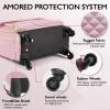 Arcoyard Rolling Laptop Bag, Briefcase for Women with 4 Spinner Wheels and Telescopic Extendable Handle, Roller Computer Bag for Work Travel Carry On Luggage, TSA Friendly Design, Pink view 3