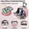 Arcoyard Rolling Laptop Bag, Briefcase for Women with 4 Spinner Wheels and Telescopic Extendable Handle, Roller Computer Bag for Work Travel Carry On Luggage, TSA Friendly Design, Pink view 4