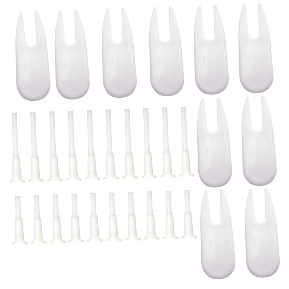 Happyyami 1 Set Croissant Yoga Balls Stopper Plug Kit Yoga Balls Supply Inflatable Yoga Ball Remover Pullers Inflatable Ball Plug White Jumping Horse Handle Ball Plastic Fitness