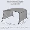 IDEALHOUSE 4 Bow Bimini Tops for Boat Cover with 1 Aluminum Alloy Frame, Include 2 Straps, 2 Adjustable Rear Support Pole, Zippered Storage Boot, PU Coating Canvas8'L x 54" H x 73"-78" W Gray  view 4