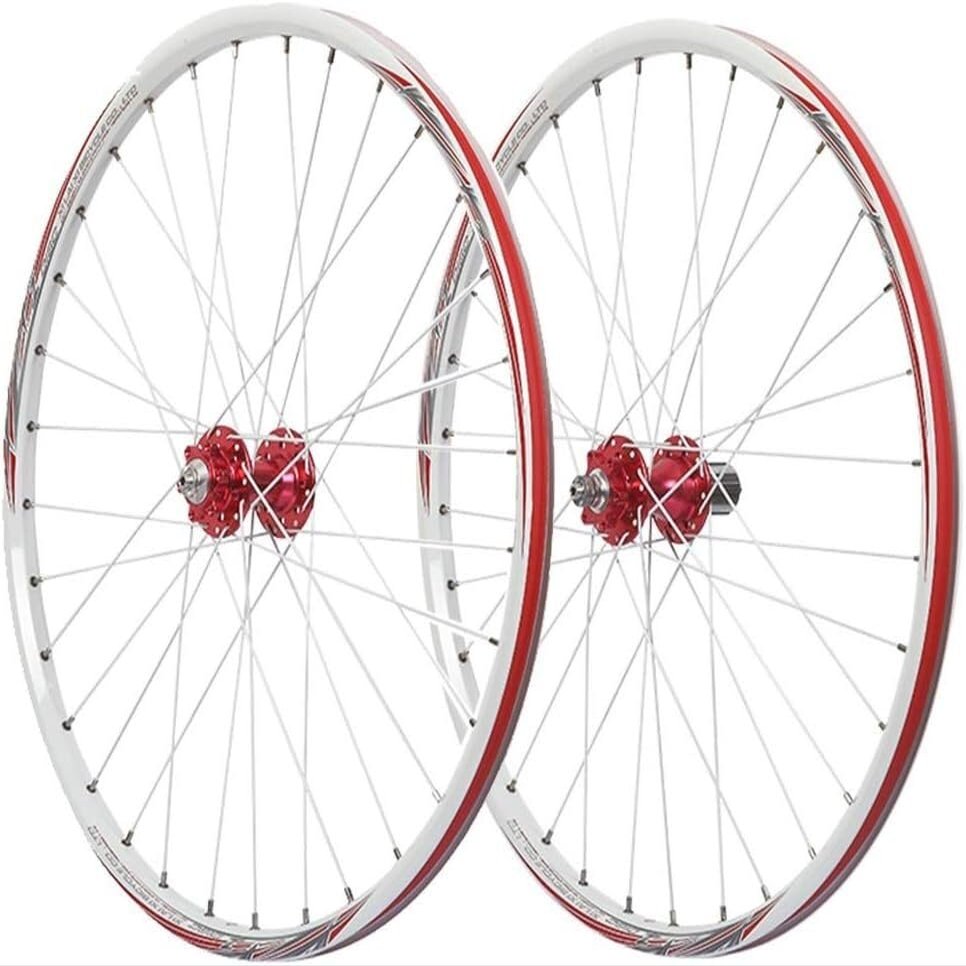 Bicycle Wheels with 26 Inches Front, 2 Rear, and 4 Peilin Aluminum Alloy Rims, Disc Brake Hubs, and Quick Release (Color : White)